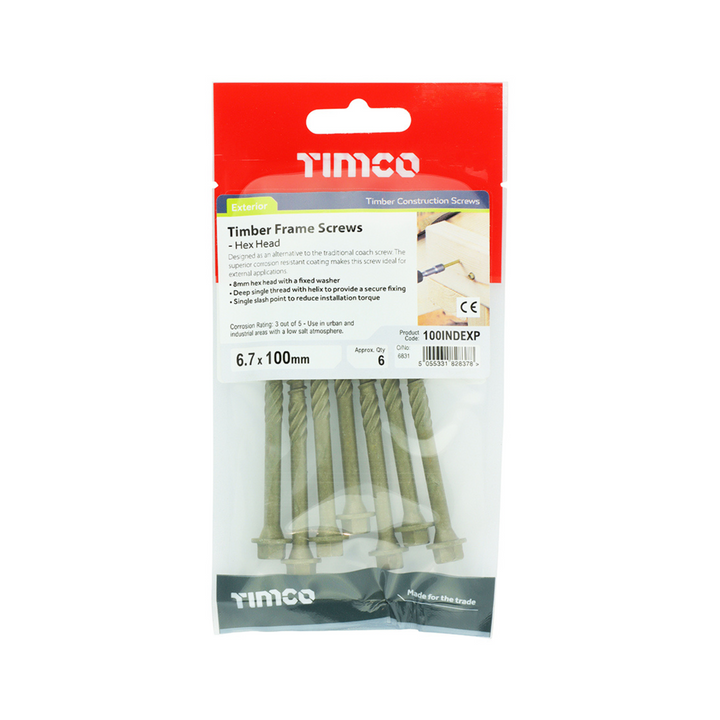 Hex Head Wood Screws – Timber Frame Construction & Landscaping | Woodworking Screws Fasteners (Multisizes)