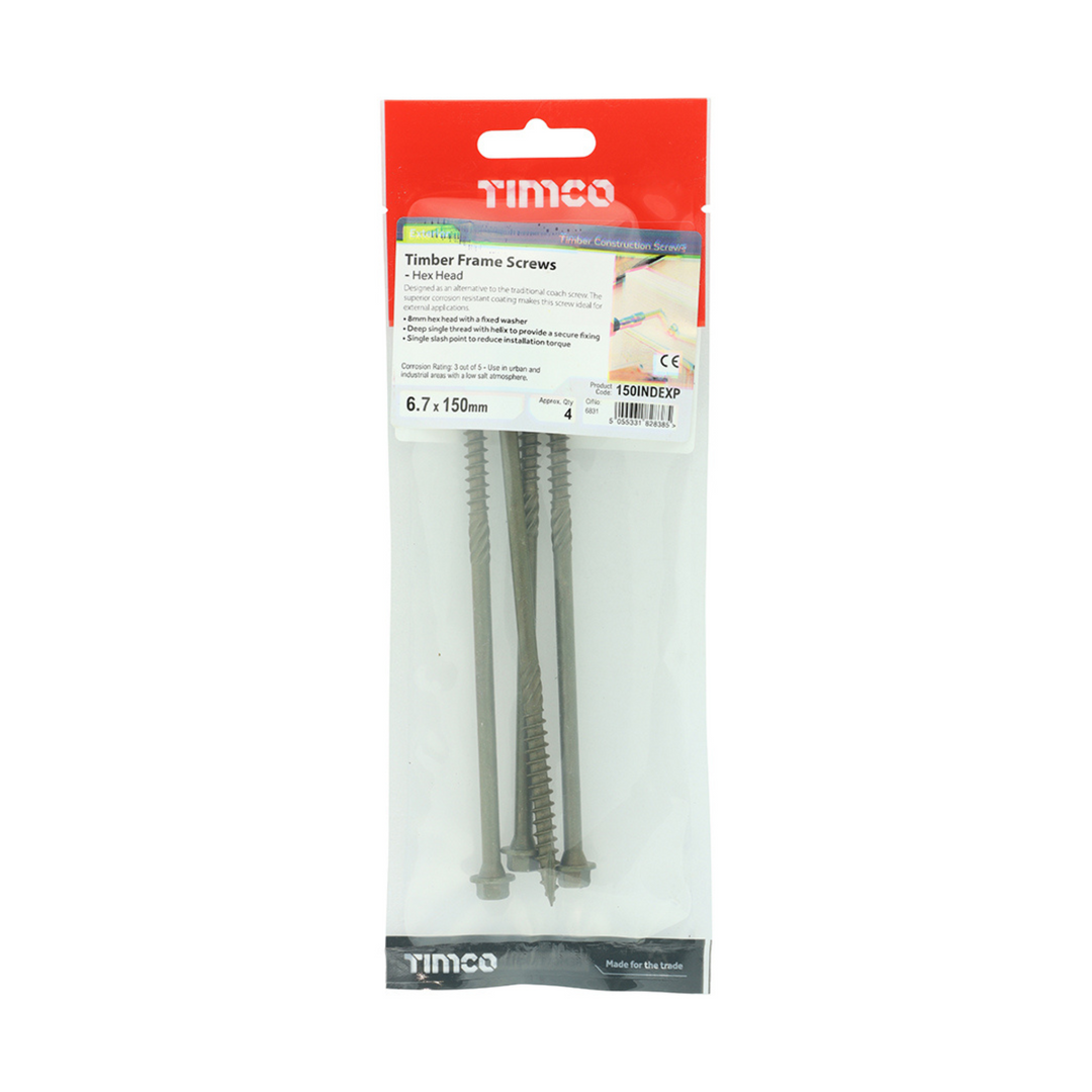Hex Head Wood Screws – Timber Frame Construction & Landscaping | Woodworking Screws Fasteners (Multisizes)