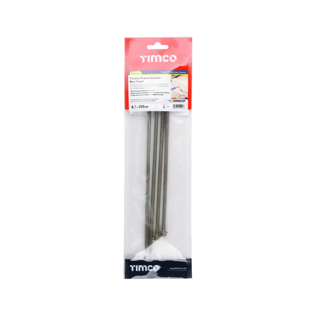 Hex Head Wood Screws – Timber Frame Construction & Landscaping | Woodworking Screws Fasteners (Multisizes)