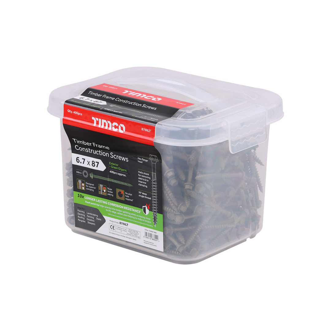 Hex Head Wood Screws – Timber Frame Construction & Landscaping | Woodworking Screws Fasteners (Multisizes)