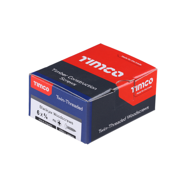 Timco Blackjax Round Head Wood Screws – Twin Thread Dome Screws for Carpentry Fastener – Self Tapping Screws – Available in multi Sizes