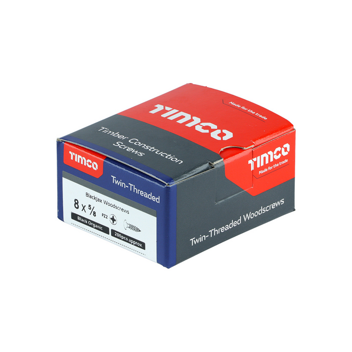 Timco Blackjax Round Head Wood Screws – Twin Thread Dome Screws for Carpentry Fastener – Self Tapping Screws – Available in multi Sizes