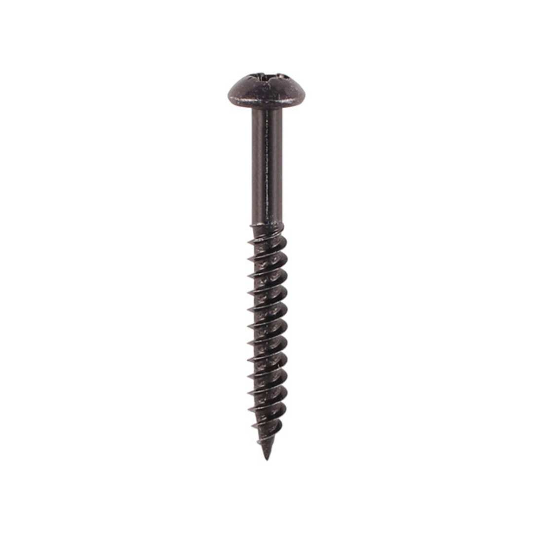 Timco Blackjax Round Head Wood Screws – Twin Thread Dome Screws for Carpentry Fastener – Self Tapping Screws – Available in multi Sizes