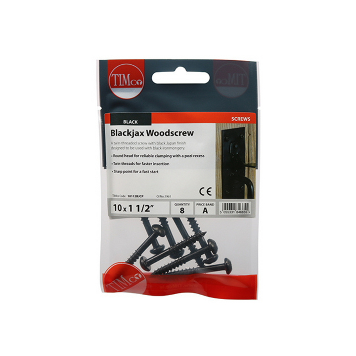 Timco Blackjax Round Head Wood Screws – Twin Thread Dome Screws for Carpentry Fastener – Self Tapping Screws – Available in multi Sizes