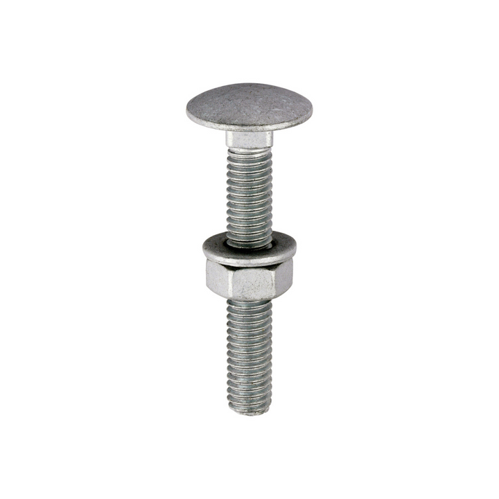 Domed Head Coach Bolt Set - Screws with Washer & Hex Nut Fastener Timco - Available in Sizes