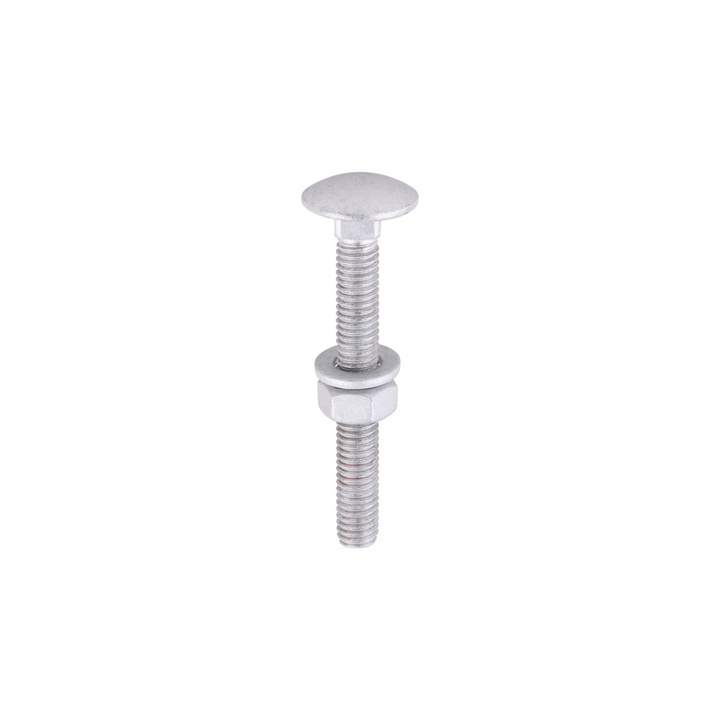 Domed Head Coach Bolt Set - Screws with Washer & Hex Nut Fastener Timco - Available in Sizes