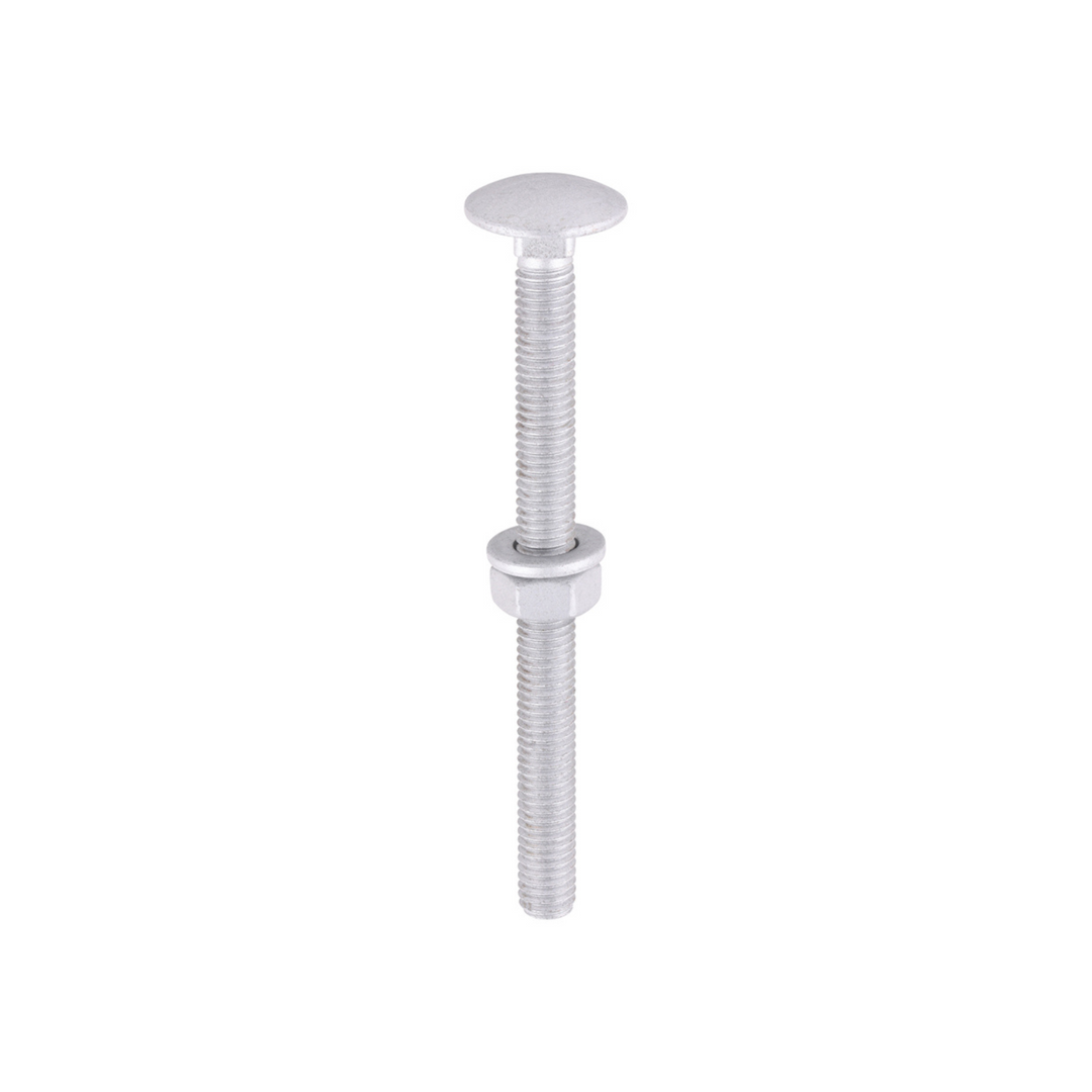 Domed Head Coach Bolt Set - Screws with Washer & Hex Nut Fastener Timco - Available in Sizes