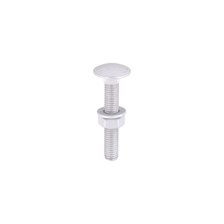 Domed Head Coach Bolt Set - Screws with Washer & Hex Nut Fastener Timco - Available in Sizes