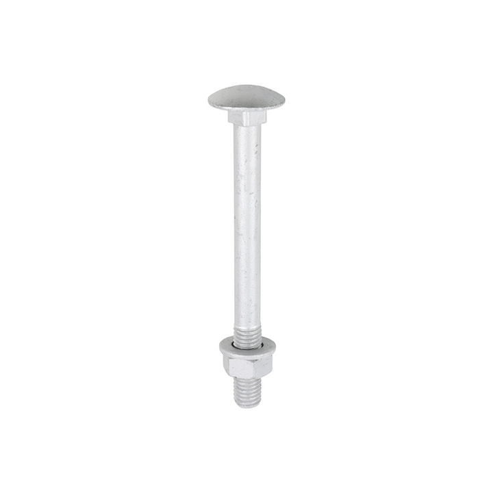 Domed Head Coach Bolt Set - Screws with Washer & Hex Nut Fastener Timco - Available in Sizes