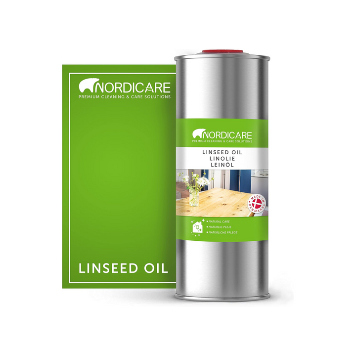 Nordicare - 1L Linseed Oil 100% Pure Natural - Ideal for Polish, Restore, Rid Water Stains on Wood