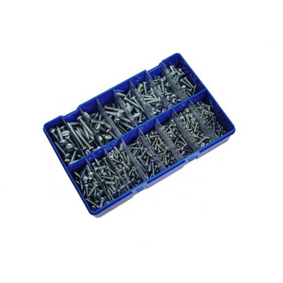 Kitmaster Pozi Pan AB Self Tapping Screw Kit. 4-14g BZP (400pc)