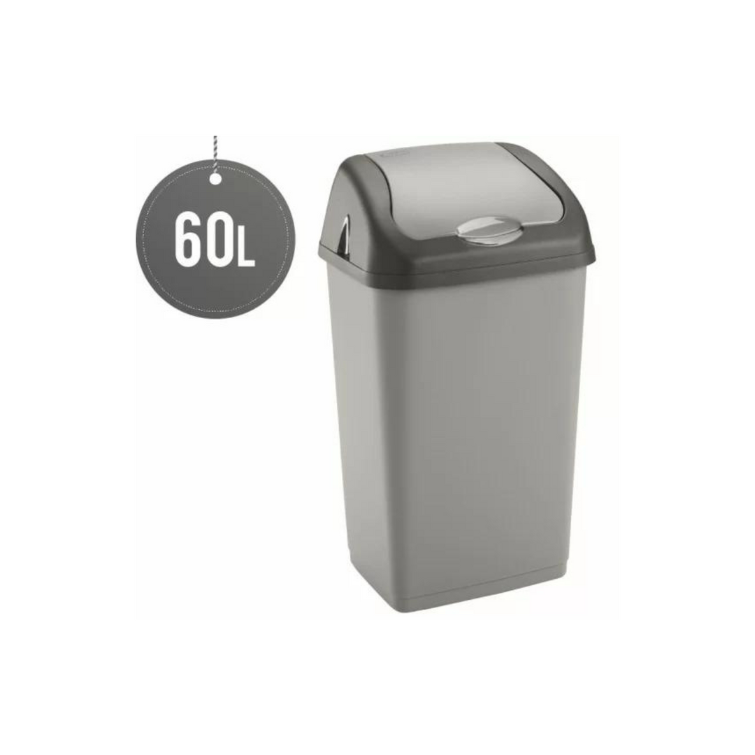 Plastic Swing Bin 60L for Home & Kitchen Rubbish