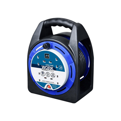 Masterplug - HST1513/4BL Four Socket Open Cable Reel Extension Lead with Handle