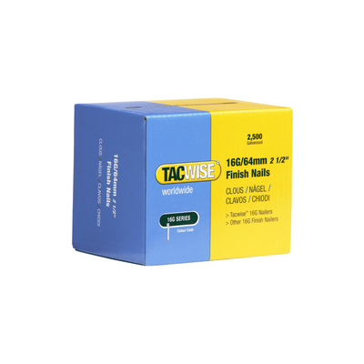 Tacwise - 0301 Type 16G/64mm Galvanized Finish Nails, B/2500
