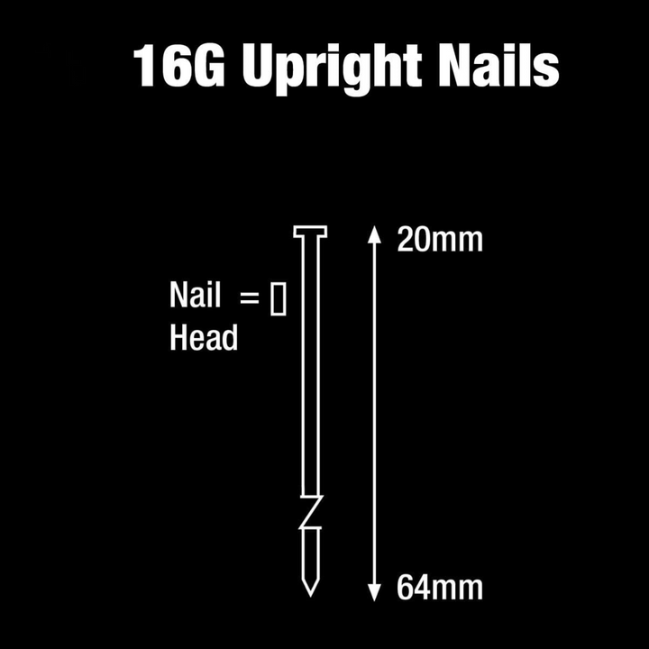 Tacwise - 0301 Type 16G/64mm Galvanized Finish Nails, B/2500