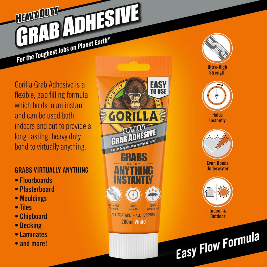 Gorilla - Grab Adhesive 200ml White