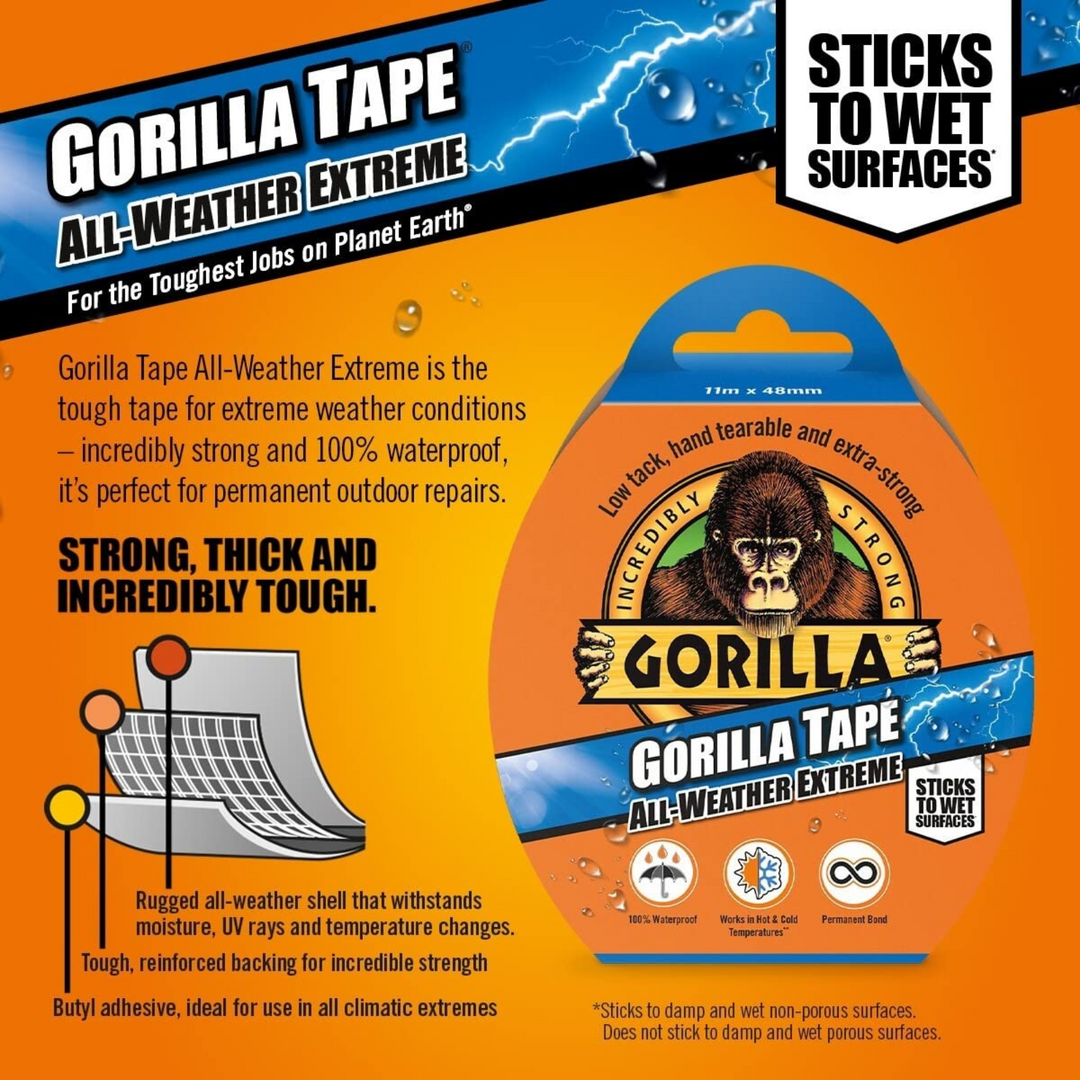 Gorilla Tape All Weather Extreme Black 48mm x 11m