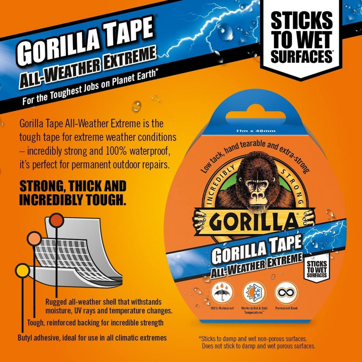 Gorilla Tape All Weather Extreme Black 48mm x 11m