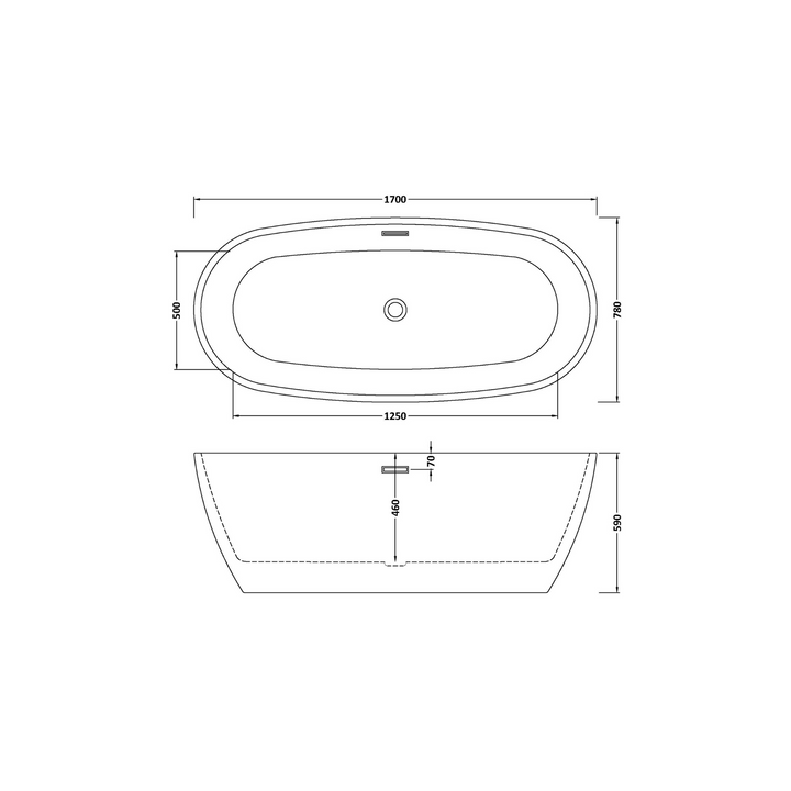 James Parker - Oval Freestanding Bath Tub 1700mm (66.92")