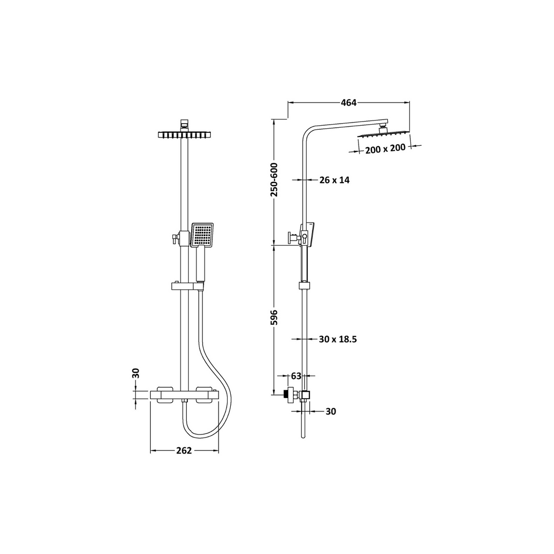 James Parker - Ventas Riser Shower Kit & Bar Valve