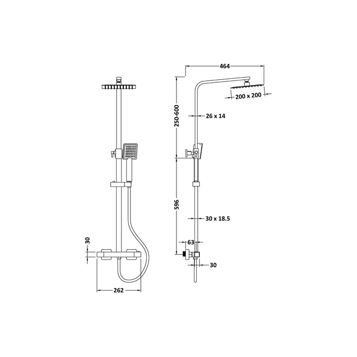 James Parker - Ventas Riser Shower Kit & Bar Valve