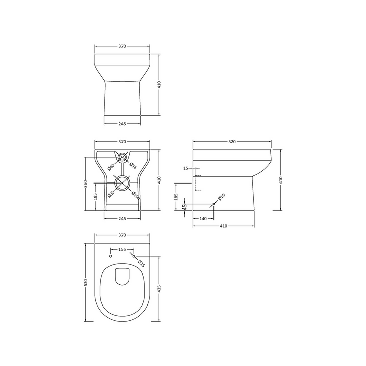 James Parker - Toilet Bowl Back to Wall Pan