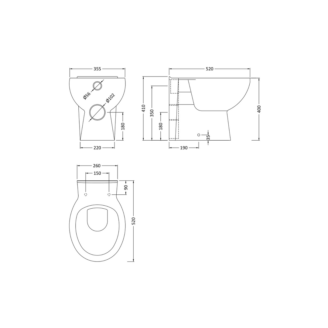 James Parker - Newyork Back to Wall Toilet Bowl