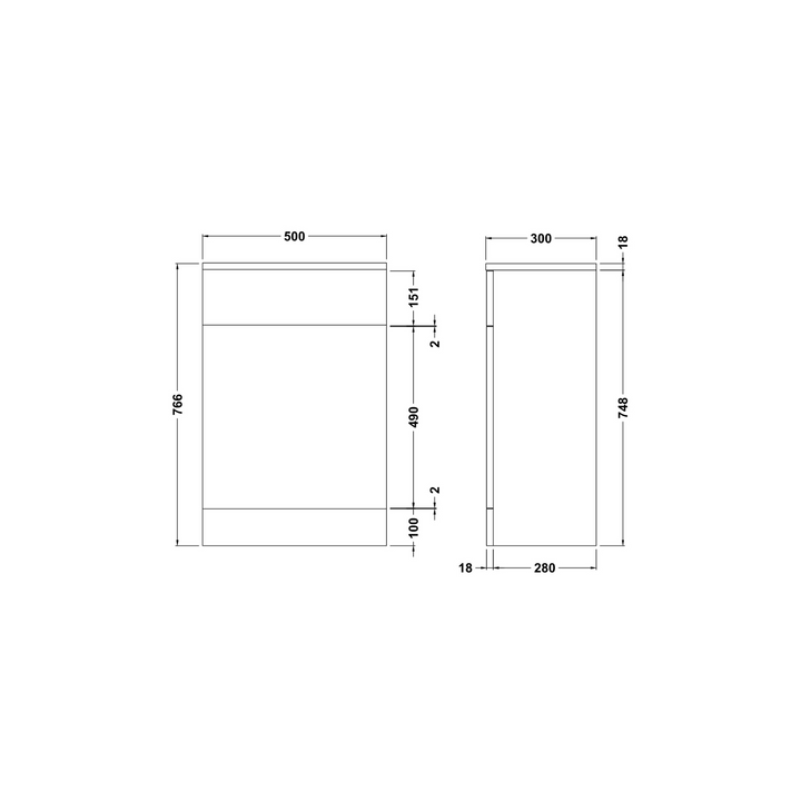 James Parker - Mayfair Back to Wall Pan with Slim W.C. Unit 500mm