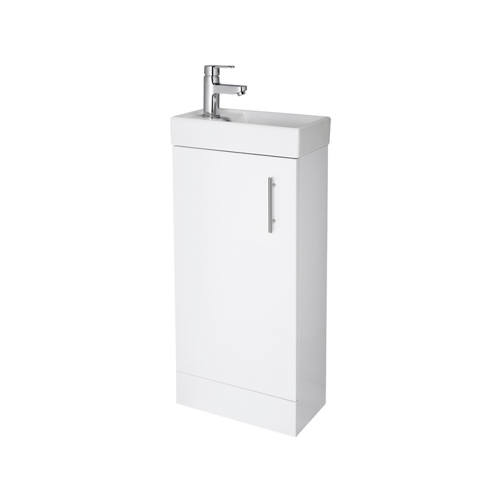 James Parker - Paris Compact Floor Standing Vanity Unit Single Door with Ceramic Basin 400mm