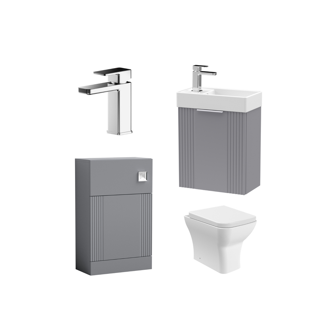 James Parker - Chase Soft Close Seat Toilet & Wall Hung Vanity Unit with WC & Tap 400mm