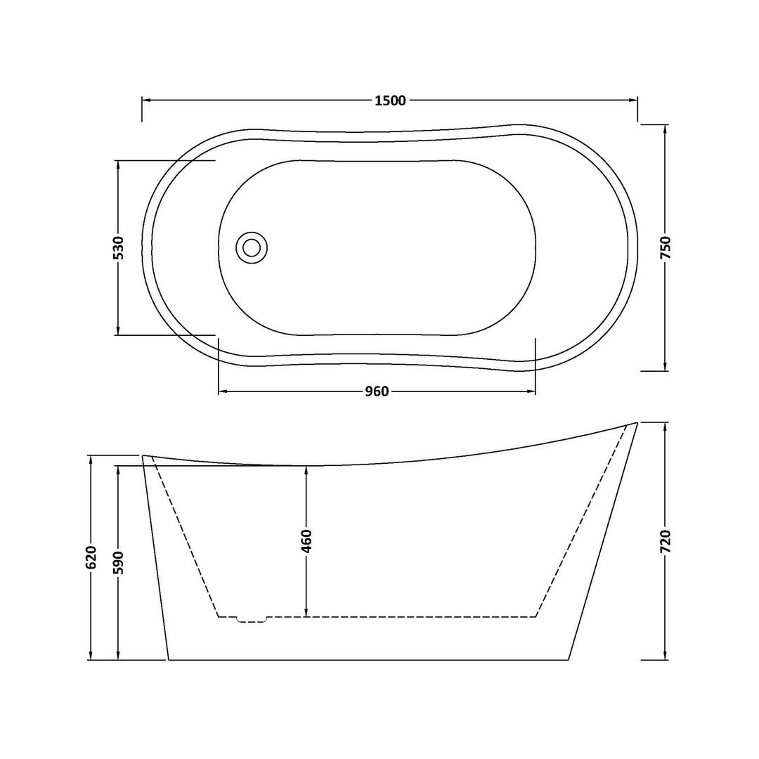 James Parker - Coffee Freestanding Bath 1500mm