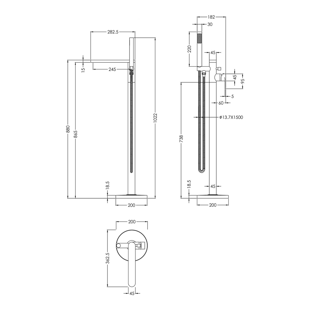 James Parker - Paris Freestanding Bath and Shower Mixer Tap