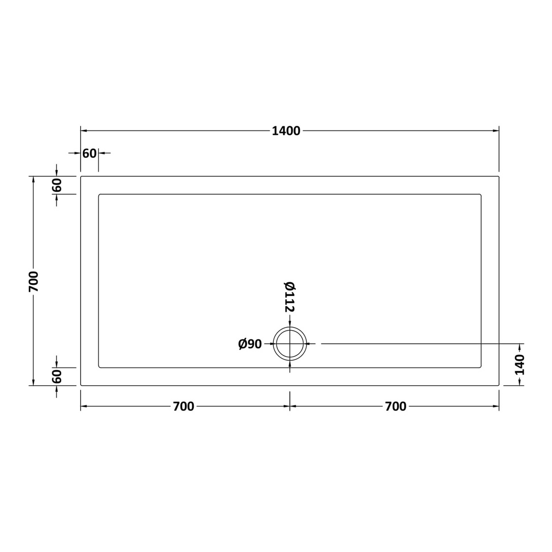 James Parker - Shower Tray Rectangular Slimline 1400 x 700mm