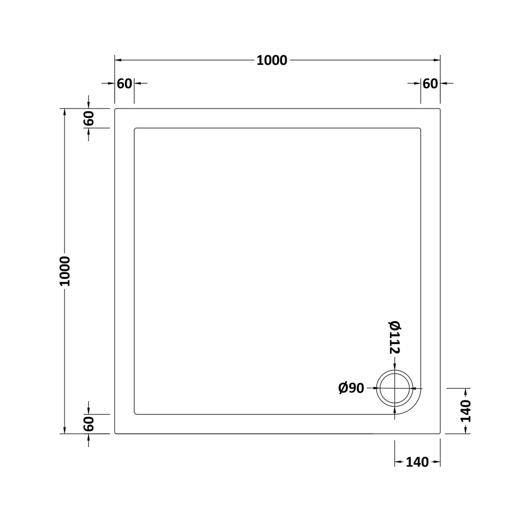 James Parker - Shower Tray Square Slimline 1000 x 1000mm