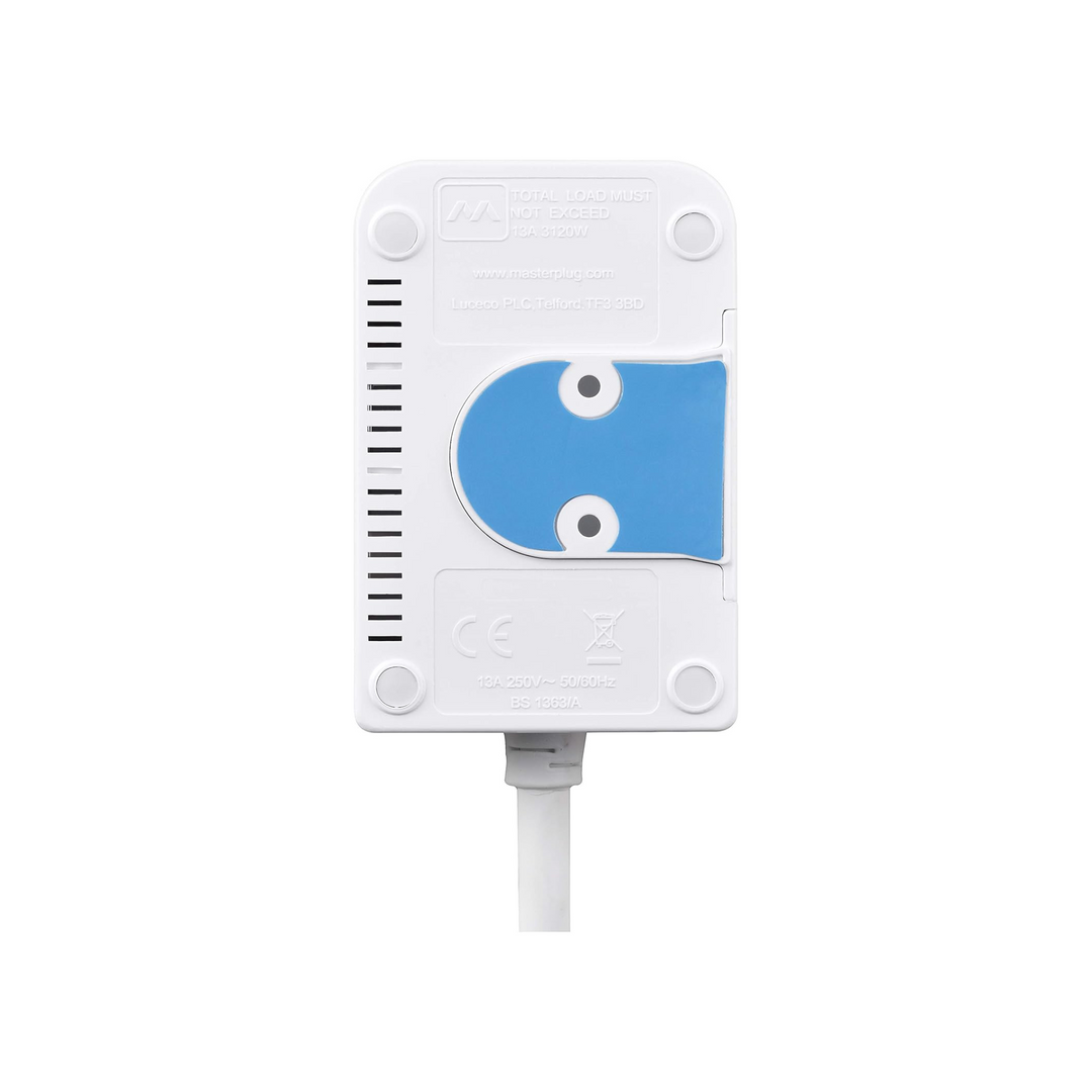 Masterplug Extension Lead - 3 Way Individually Switched Adaptor - White