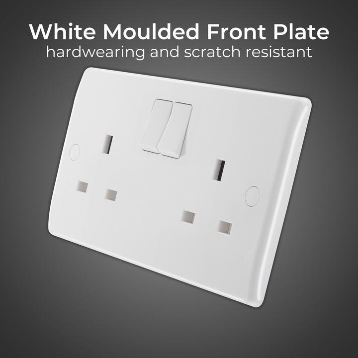 BG Electrical - BG Plug Sockets Double Pole Wall Switch White Molded 13A