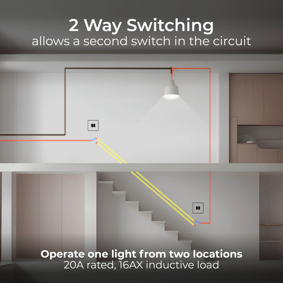 BG Electrical - 2-Way Double Brushed Steel Light Switch 20A 16AX