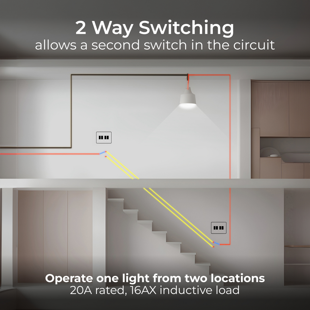 BG Electrical - 2-Way Quadruple Brushed Steel Light Switch 20A 16AX