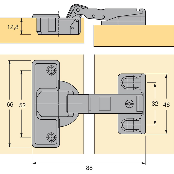 Hettich Hinges ET58272134 Fridge Door Hinge