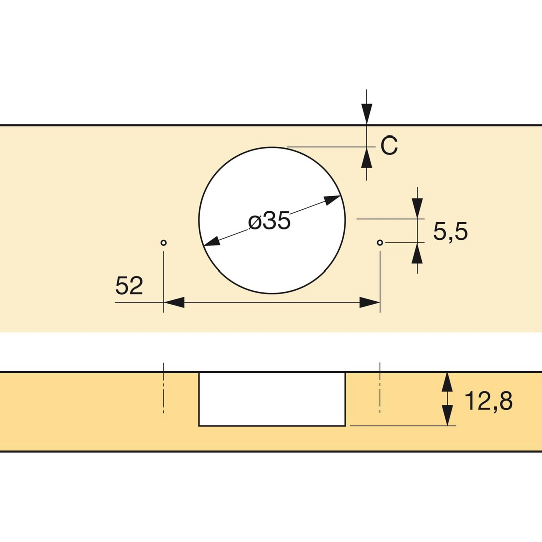 Hettich Hinges ET58272134 Fridge Door Hinge