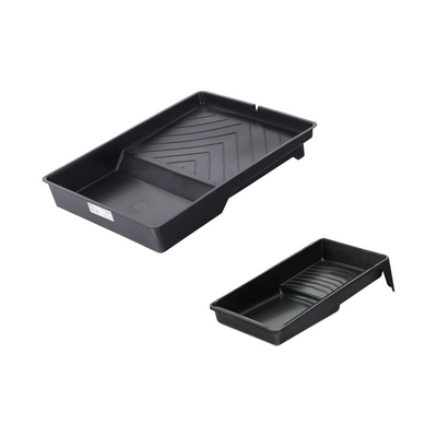 Twin Pack Paint Trays 9inch & 4inch Large & Mini Roller Sleeve Lining Paint Tray with Enhanced Paint Remover For Smoother Finish