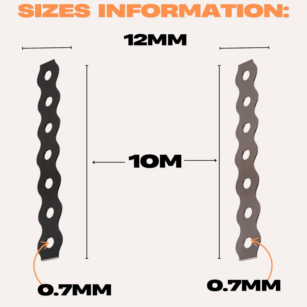 10m Galvanized Fixing Band for Electrical Wiring Cable Ties & Pipe Clamps Perforated Holes Metal Strips Support