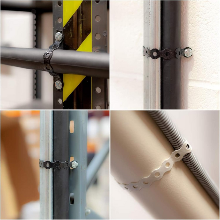 10m Galvanized Fixing Band for Electrical Wiring Cable Ties & Pipe Clamps Perforated Holes Metal Strips Support