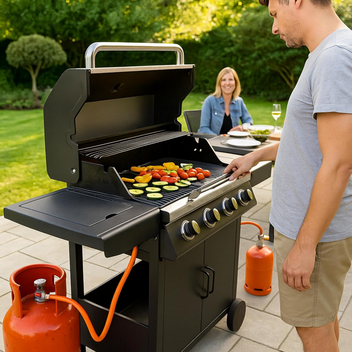 High Pressure LPG Gas Piping With 2 Hose Clips For Cooker with Clips for BBQ Tool, Patio Heater, Camping Stove (7 Sizes)