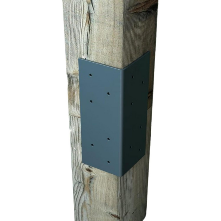Post Extender Bracket – Anthracite Grey Galvanised Metal Fence Post Holder for Wooden Gates, Garden Timber Post Support & Security Bracket Extension