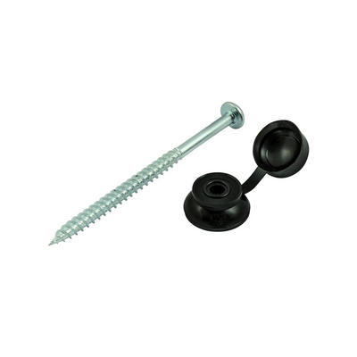 Corrugated Roofing Screws – Plastic Sheeting Screwfix with Black or Clear Caps Plastic Washer Roofing Bolts (10x3)