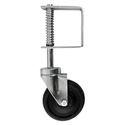 Spring Loaded Gate Wheel – Zinc-Plated Rolling Gate Wood Roller for Garden Gates & Field Gates