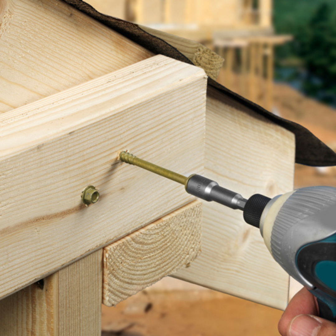 Hex Head Wood Screws – Timber Frame Construction & Landscaping | Woodworking Screws Fasteners (Multisizes)