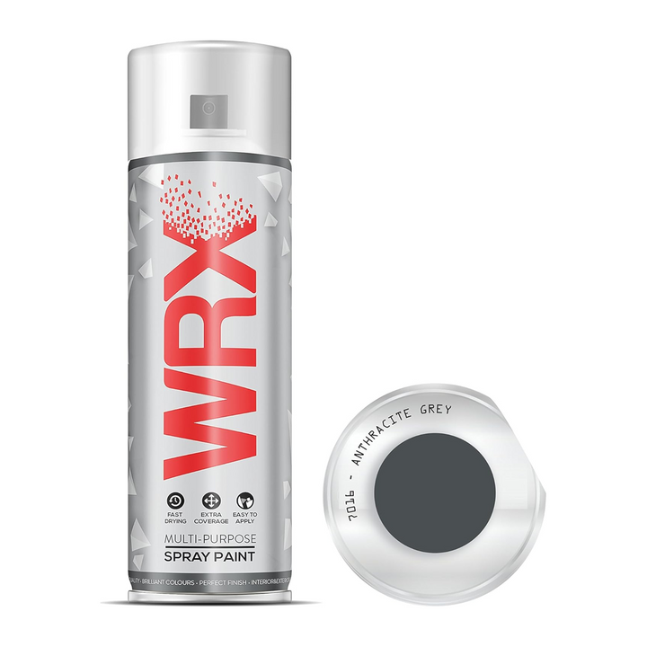 1x WRX Grey Multi‑Purpose Spray Paint – High‑Coverage Acrylic Aerosol for Metal, Plastic, UPVC, Wood & More – Fast‑Drying with Micromist Nozzle