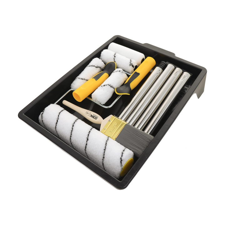 Coral Tools - 10 Piece Paint Roller Set Paint Brush Kit for Metal, Plastic, Wood, UPVC  Paint Pad Set & More